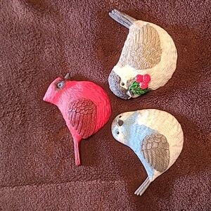 3 bird ceramic magnets